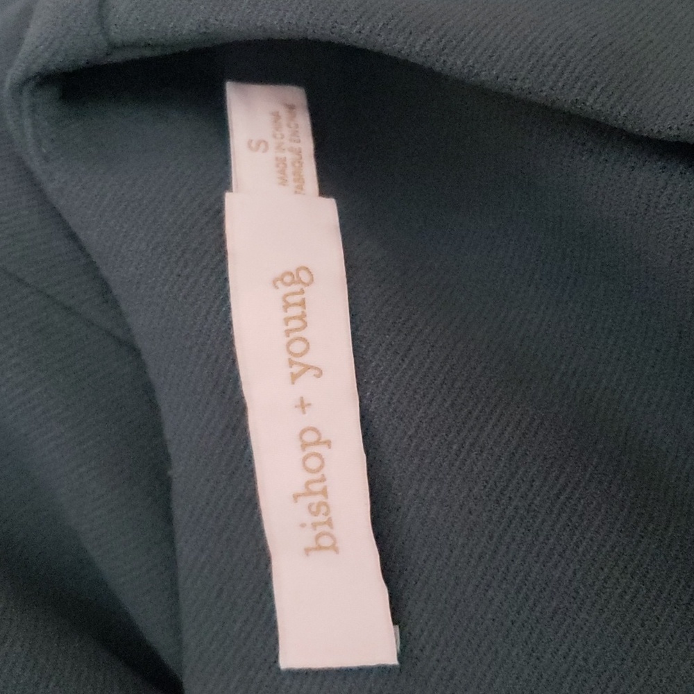 Bishop + Young Belted Jumpsuit Teal Blue-Green City Chic Minimalist One-Piece - Picture 5 of 5